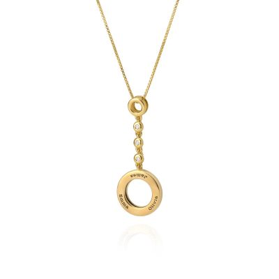 Talisa Diamond Cascade Circle Necklace [18K Gold Plated]