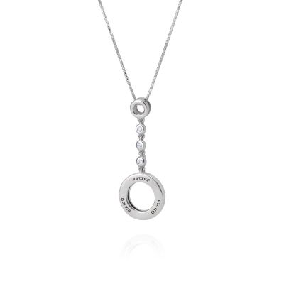 Talisa Diamond Cascade Circle Necklace [Sterling Silver]