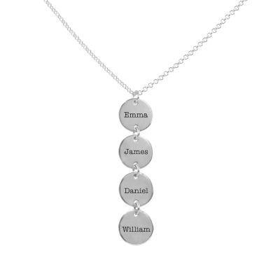 Collana Cerchi di Famiglia con Nome [Argento 925]