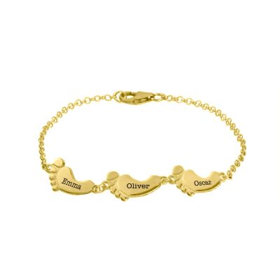 Bracciale Percorso di Famiglia con Nome [Placcato Oro 18kt]
