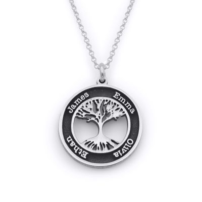 Lebensbaum Kette mit Gravur [Sterlingsilber]