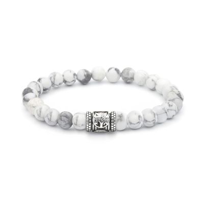 Family Tree Women Bracelet With Howlite Stones [Sterling Silver]