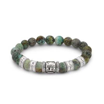 Bracelet Turquoise Prénom avec Arbre Familial pour Femme [Argent 925] 