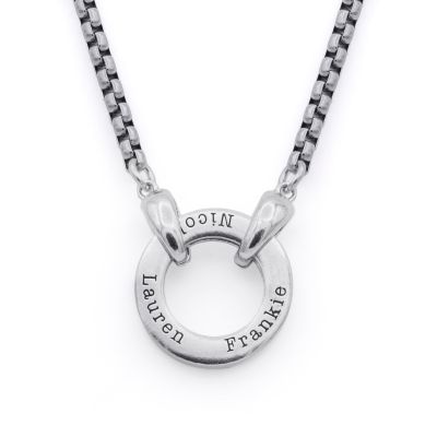 Collana con Nome a Catena a Forma di Cerchio del Padre - Argento 925