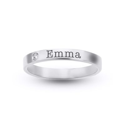Bague de Promesse « Amour Éternel » avec Diamant [Argent Sterling]
