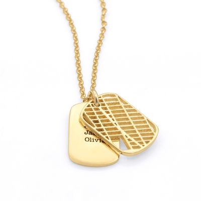 Namenskette mit kleinem Kartenanhänger [750er Gold Vermeil]