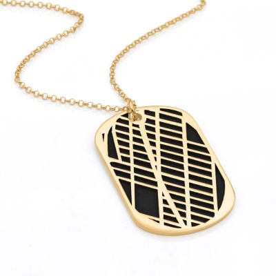 Damenkette mit Kartenanhänger [750er Gold Vermeil]