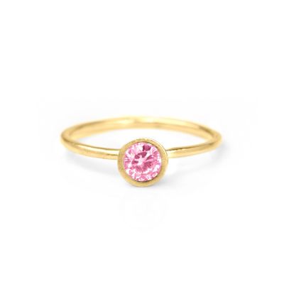 Bague Carina. Grande Pierre Ronde [Plaqué Or 18ct]