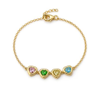Bracelet Liens d'Amour avec Pierres de Naissance - Vermeil 18ct