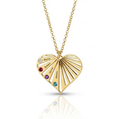 Ties of Heart Birthstone Necklace [18K Gold Plated]