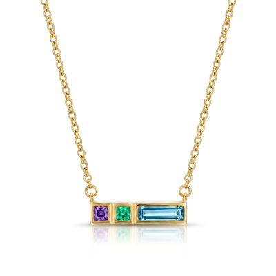 Talisa Stars Bar Birthstone Necklace [18K Gold Vermeil]