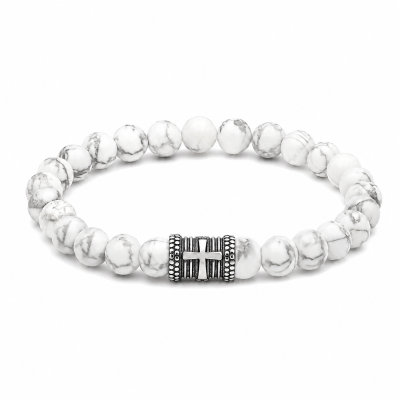 Kreuz-Herrenarmband aus Howlith