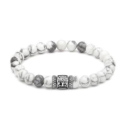 Familienbaum-Herrenarmband aus Howlith