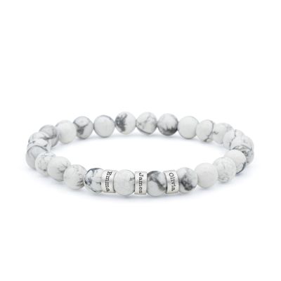Bracelet Howlite avec Prénoms pour Homme