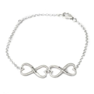 Bracelet à Charms Amour Infini avec Prénoms [Argent 925]