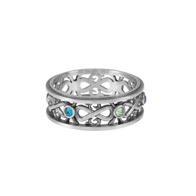 Anello Amore Infinito con Pietra di Nascita [Argento 925]