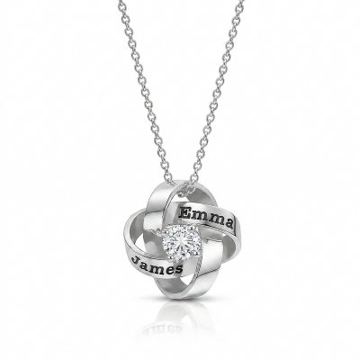 Infinity Flower Name Necklace
