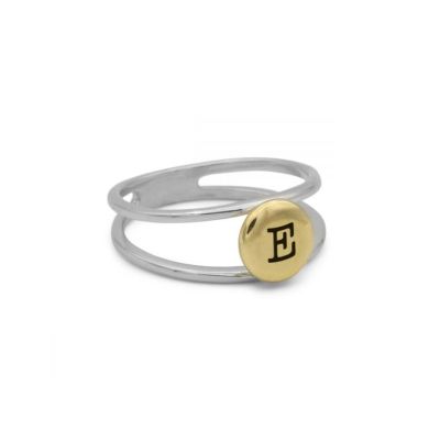 Anello con l'iniziale [Oro 14kt & Argento 925]