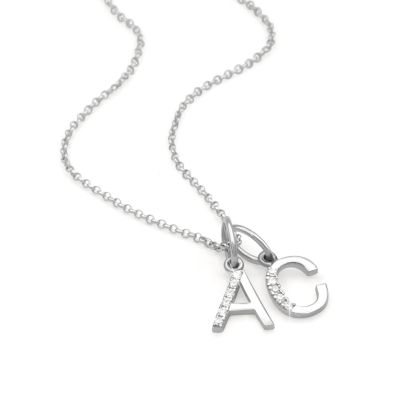 Collier Talisa Initiales avec Cristaux [Argent 925]