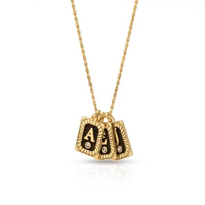 Midnight Initials Diamond Necklace [18K Gold Vermeil]