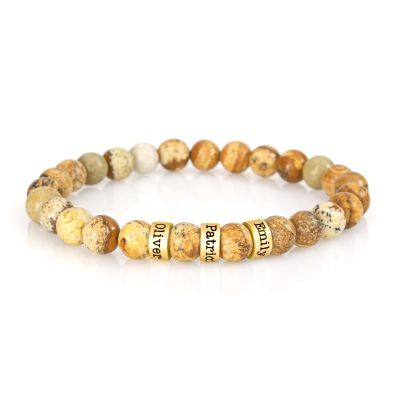 Bracciale da Donna con Nome in Diaspro [Placcato Oro 18kt]