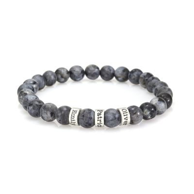 Bracciale da Uomo con Nome in Labradorite