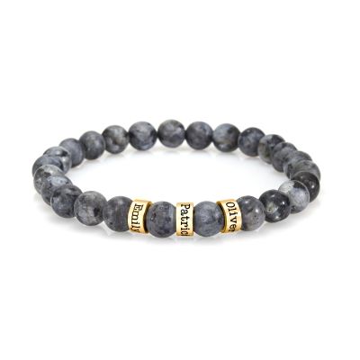 Bracciale da Donna con Nome in Labradorite [Placcato Oro 18kt]