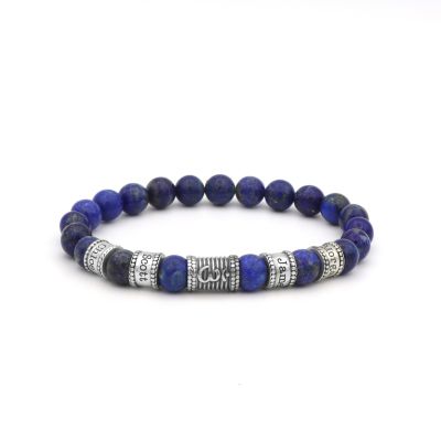 Pulsera Om con Nombres de Lapislázuli para Hombres