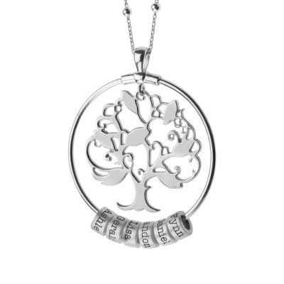 Großer Familienbaum Namenskette [Sterlingsilber]