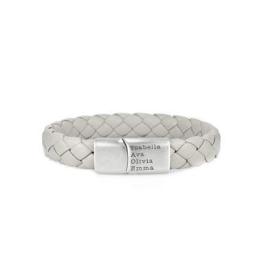 Mannen Magneet Gegraveerde Armband - Licht Grijs