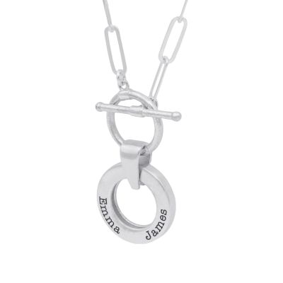 Collier Reliés Ensemble avec Prénom [Maille Trombone / Argent 925]