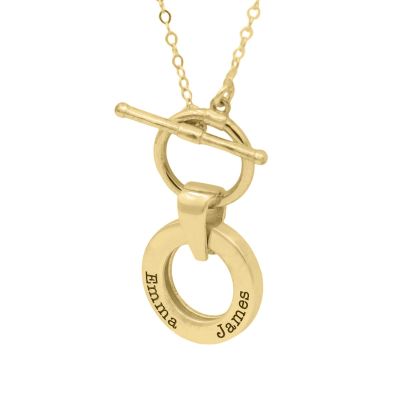 Collier Reliés Ensemble avec Prénom - [Chaîne Classique / Plaqué Or 18 Carats]