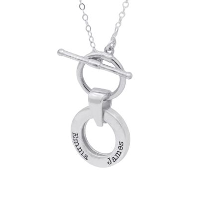 Collier Reliés Ensemble avec Prénom - [Chaîne Classique / Argent 925]