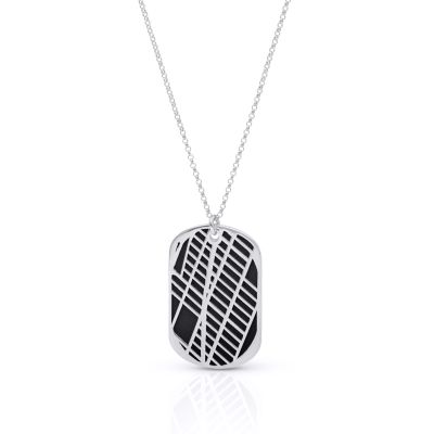 Map Tag Silhouette Necklace [Sterling Silver]