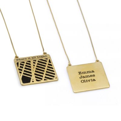 Statement Kette mit Kartenanhänger [750er Gold Vermeil]