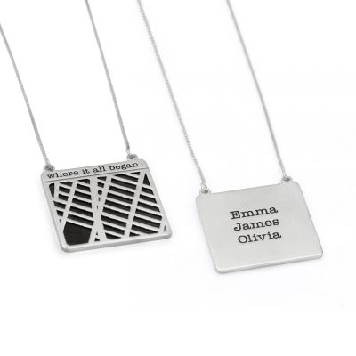 Betoverde Kaart Verklaring Silhouet Ketting [Sterling Zilver]