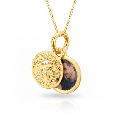 Talisa Map Necklace with Photo Pendant [18K Gold Plated]