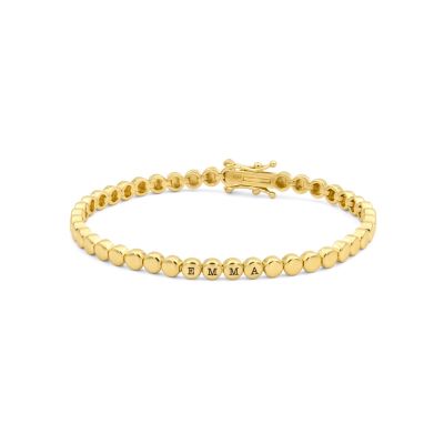 Mia Tennis Engraved Bracelet [18K Gold Vermeil]