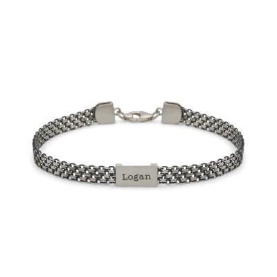 Bracelet Milan avec Prénoms - Argent 925 Foncé
