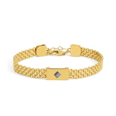 Bracelet Maille Prénoms avec Nano Bible [Plaqué Or 18ct]