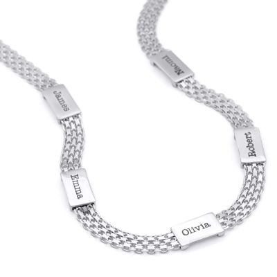 Milanaise Kette mit Gravur [Sterlingsilber]
