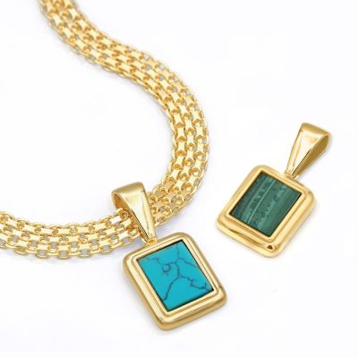 Collana a Catena Milanese con Pietra Preziosa [Placcata Oro 18K]