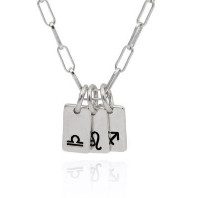 Mirella Zodiac Charms Necklace With Link Chain [Sterling Silver]