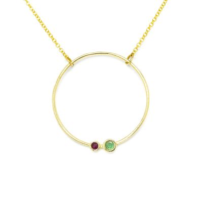 Collana Amore Materno con Pietra di Nascita [Oro Giallo 14kt]