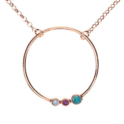 Collar de Piedras de Nacimiento Amor de Madre [Bañado en Oro Rosa de 18K]