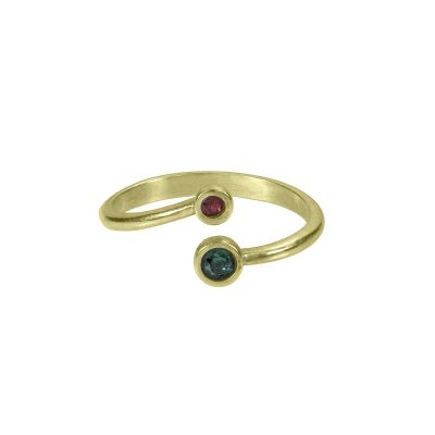 Anillo de Piedras de Nacimiento Amor de Familia [Bañado en Oro de 18K]