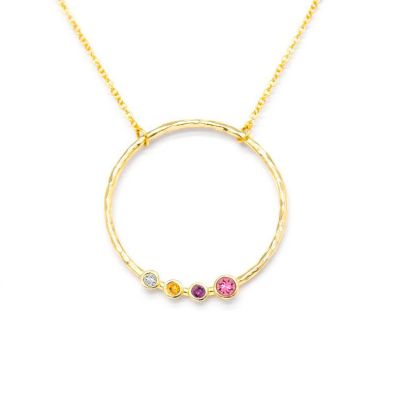Collana Amore Materno con Pietra di Nascita [Oro Giallo 14kt]