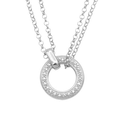 Anna Double Layer Crystal Necklace [Sterling Silver]