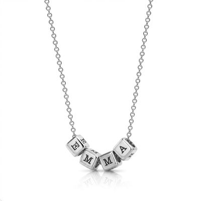Collier Cube avec Initiales