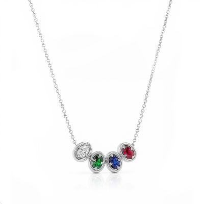 Collier Étoiles de Talisa avec Pierres de Naissance Ovales